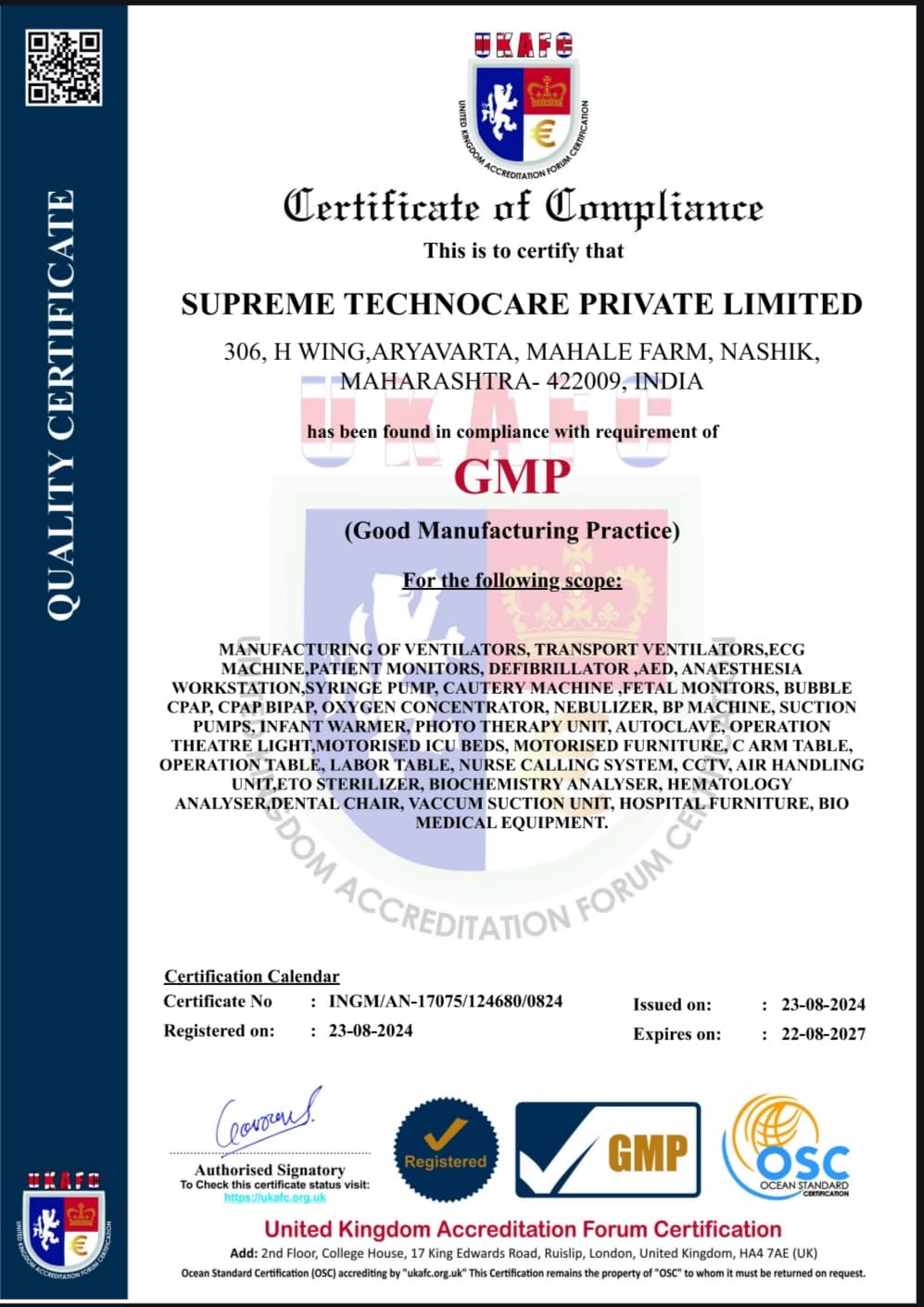 Certificates