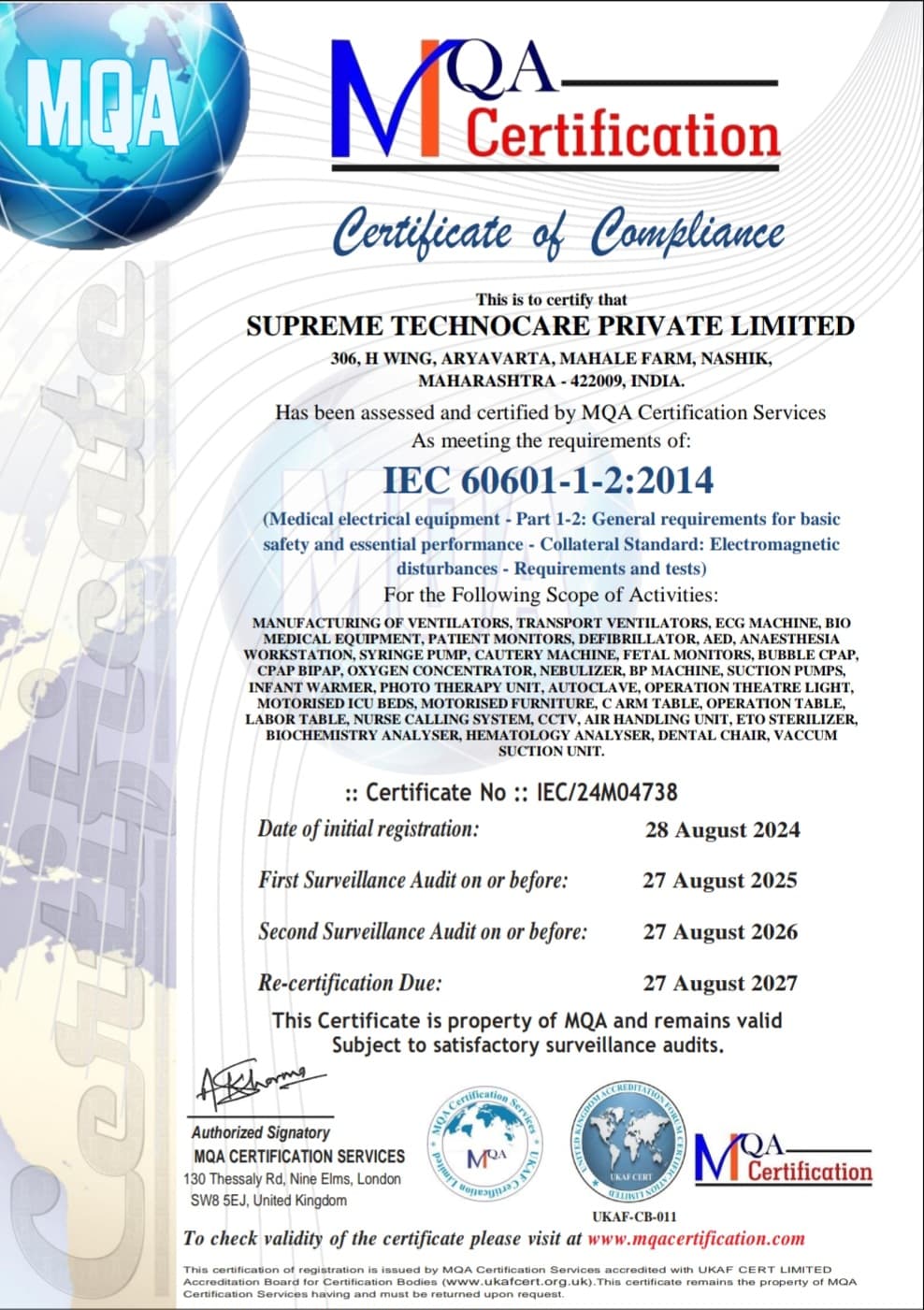 Certificates