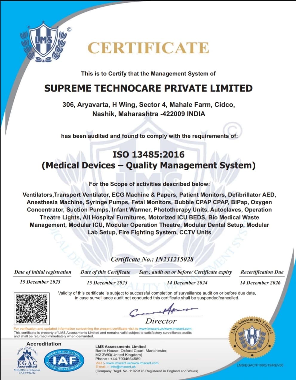 Certificates