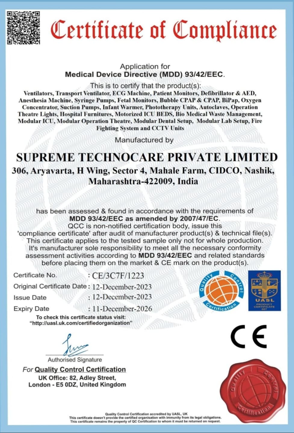 Certificates