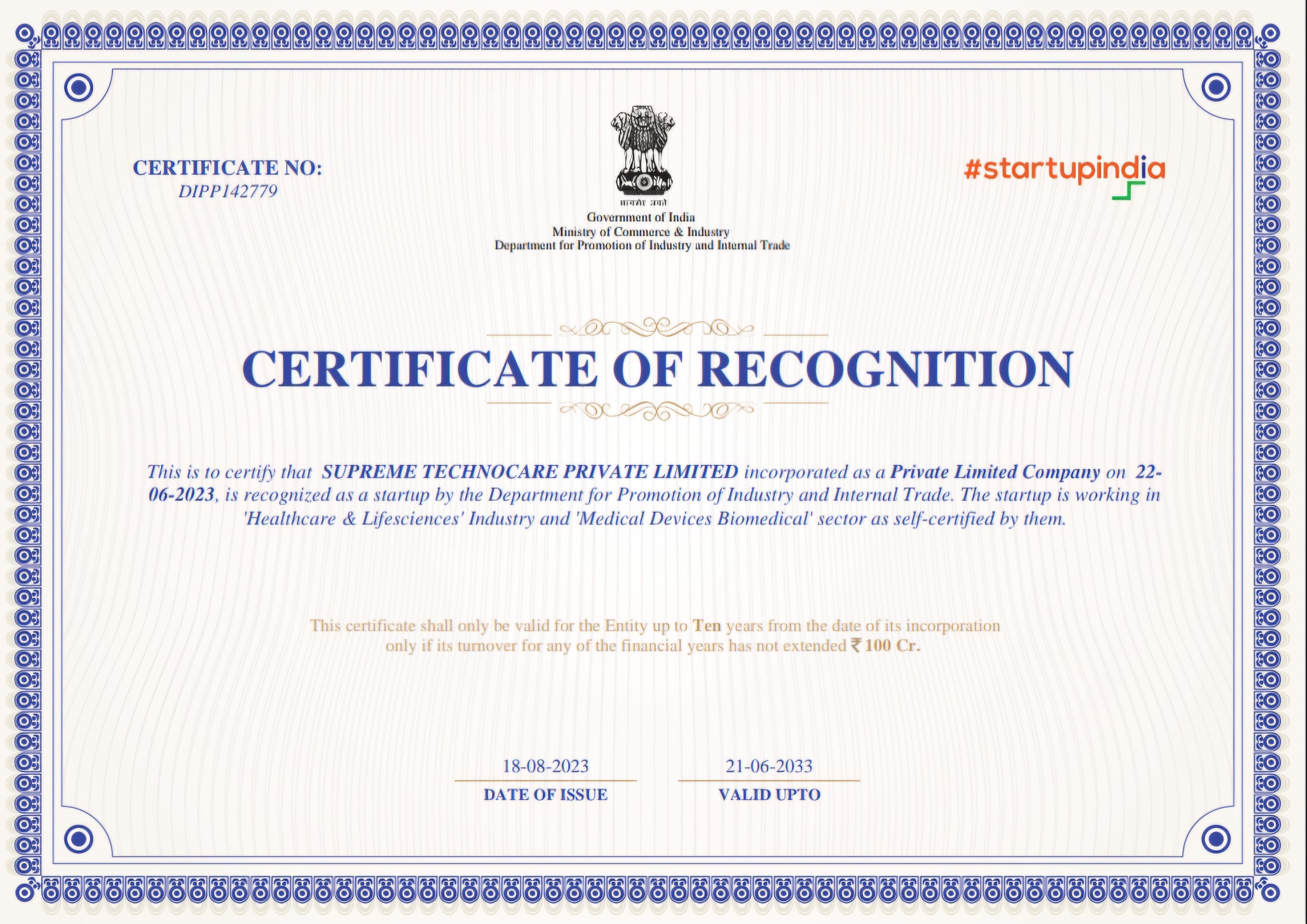 Certificates